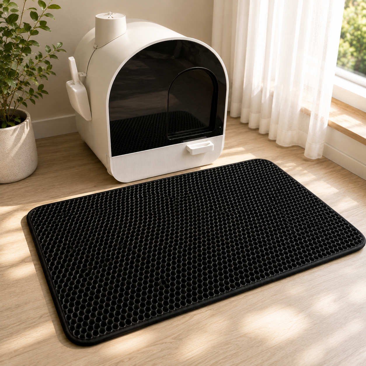 CleanPaw™ – Tapis de Litière Anti-Déchets